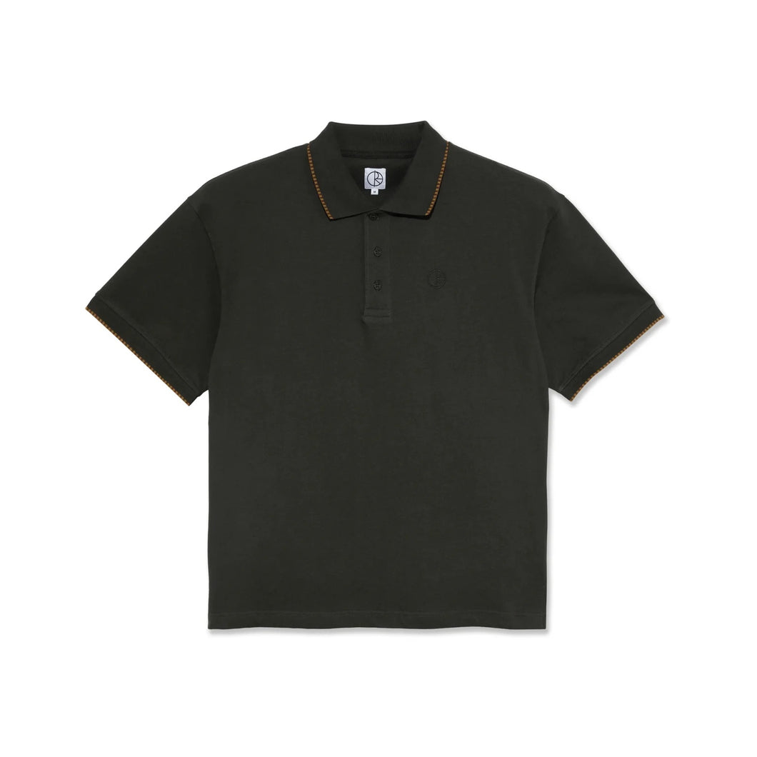 Polar Skate Co - Checkered Surf Polo Shirt (Dirty Black) | stebra skateshop  camiseta 
