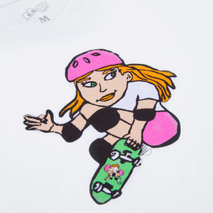 Last Resort AB - Skater Skating on Skateboard Tee (White)