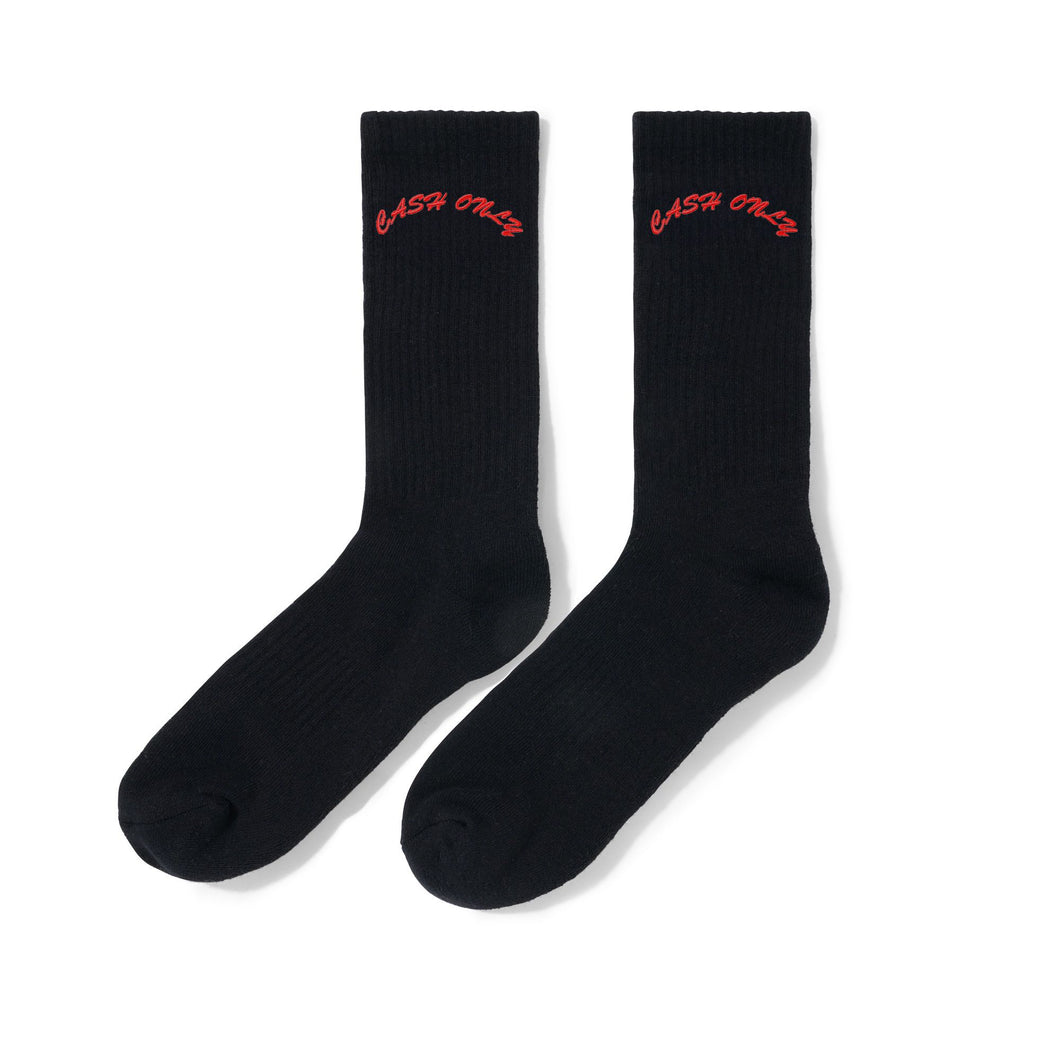 Cash Only - Logo Crew Socks (Black)