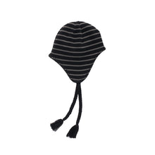 Cargar imagen en el visor de la galería, Pop Trading Company - Reversible Earflap Beanie (Black/Charcoal)
