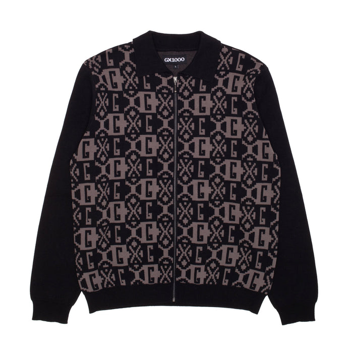 GX1000 - Jacquard Knit Zip Up (Black)