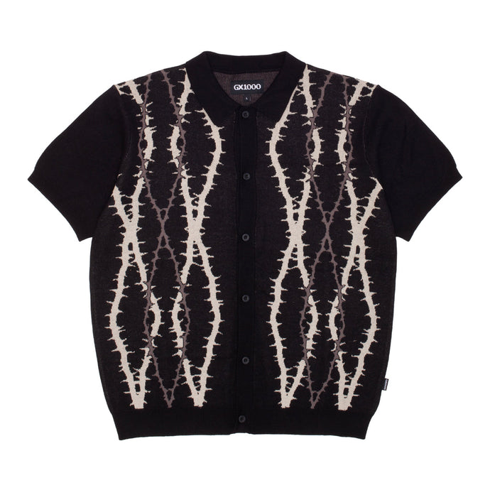 GX1000 - Knitted Polo S/S Button Up (Black)