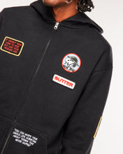 Cargar imagen en el visor de la galería, Butter Goods - Patches Zip-Thru Hoodie (Washed Black)