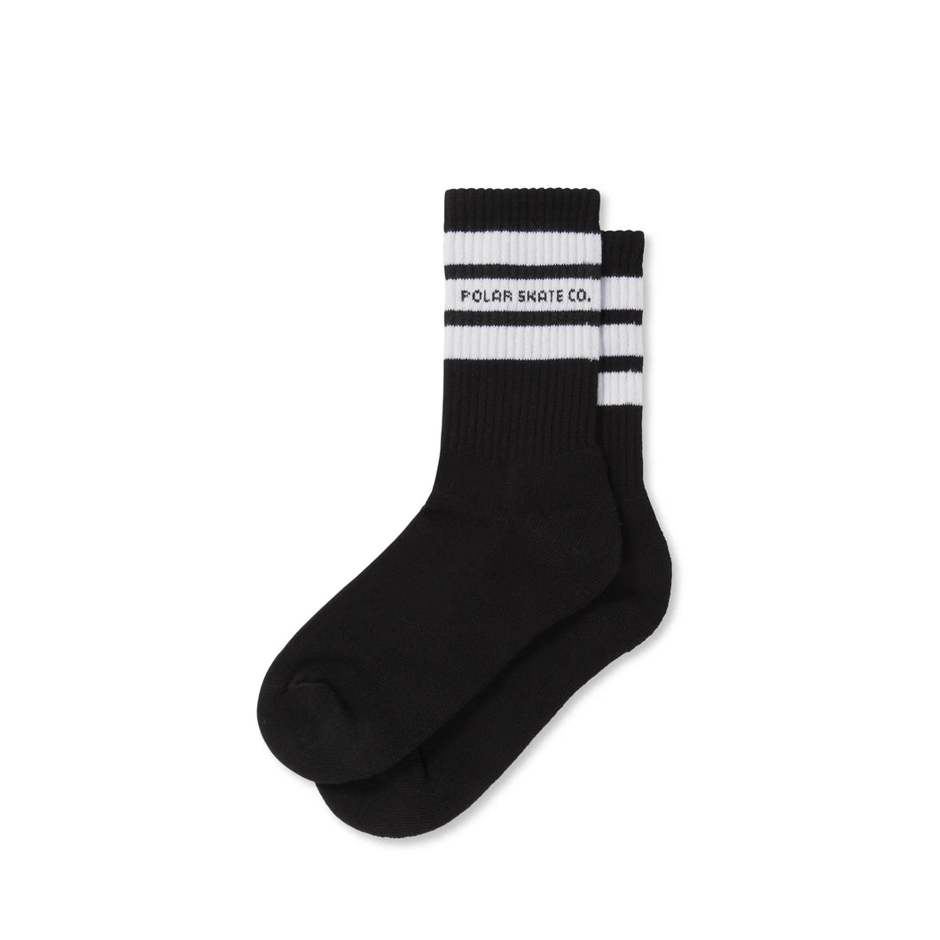 Polar Skate Co - Fat Stripe Rib Socks (Black) | stebra skateshop calcetines skate 