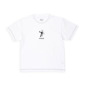 Dancer - OG Logo Tee (White/Black Stitch) | stebra skateshop camiseta Skate stebra skateshop Lloret de Mar 