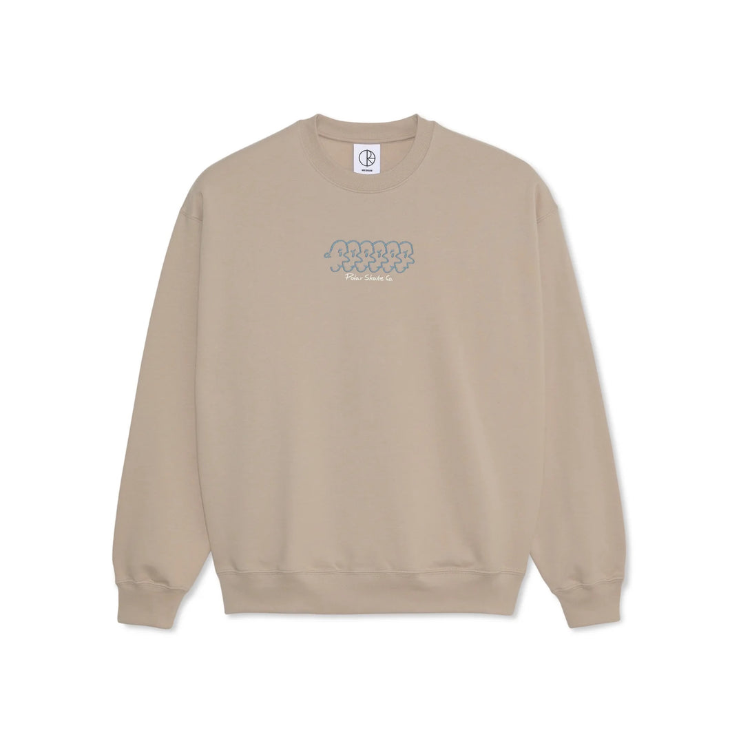 Polar Skate Co - Faces Crewneck (Taupe) | stebra skateshop sudadera diseño bordado 