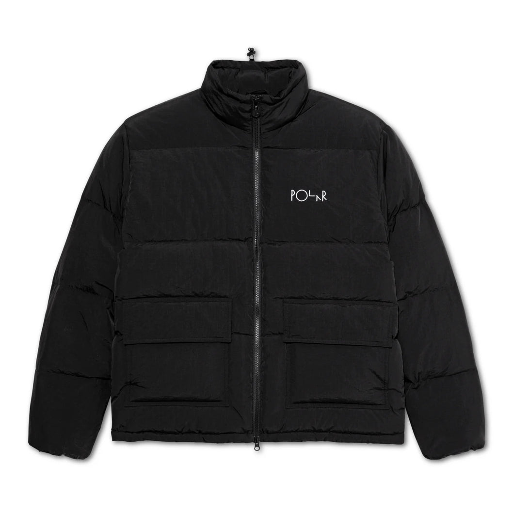 Polar Skate Co - Pocket Puffer Jacket (Black) | stebra skateshop  chaqueta pesada logo bordado 