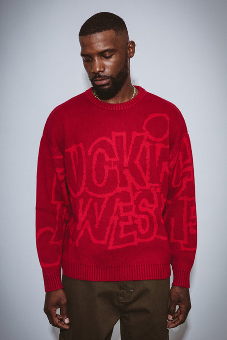 Fucking Awesome - PBS Knit Sweater (Red) | stebra skateshop Sweater jersey skate