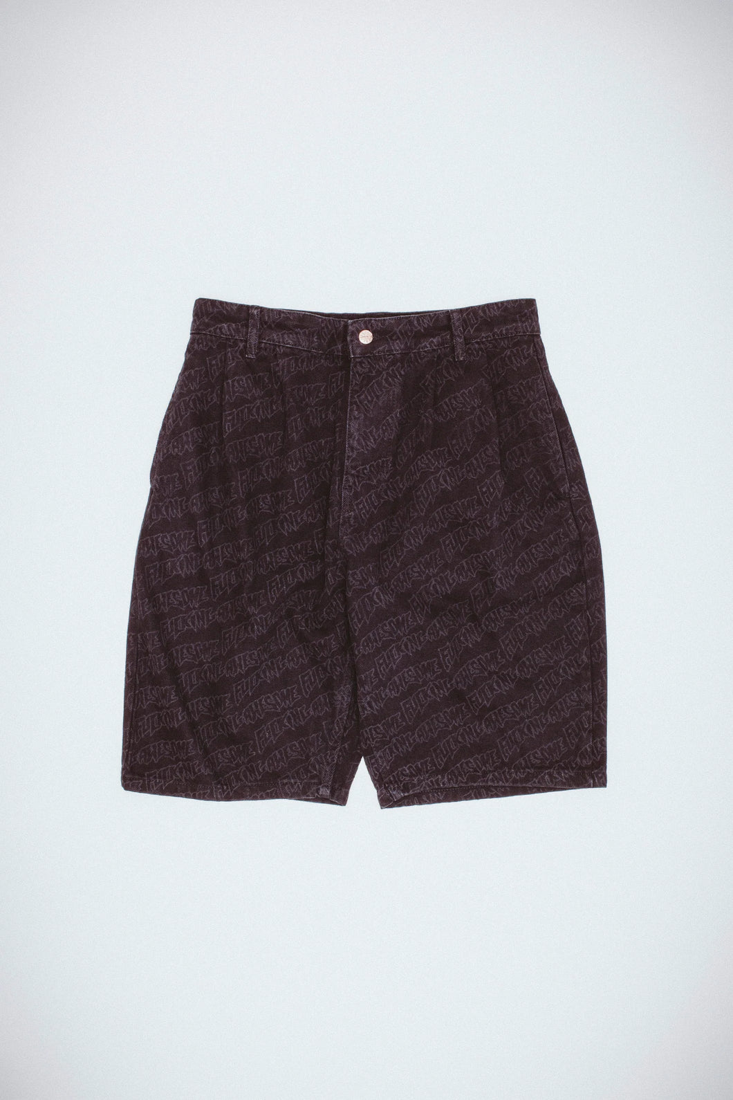Fucking Awesome - Baggy Pleated Denim Shorts (Black) | stebra skateshop 
