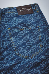 Fucking Awesome - Baggy Pleated Denim Shorts (Blue)