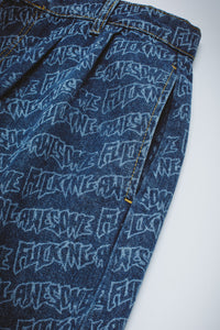 Fucking Awesome - Baggy Pleated Denim Shorts (Blue)