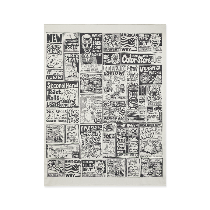 Polar Skate Co - Newspapers Picnic Blanket (White/Black)