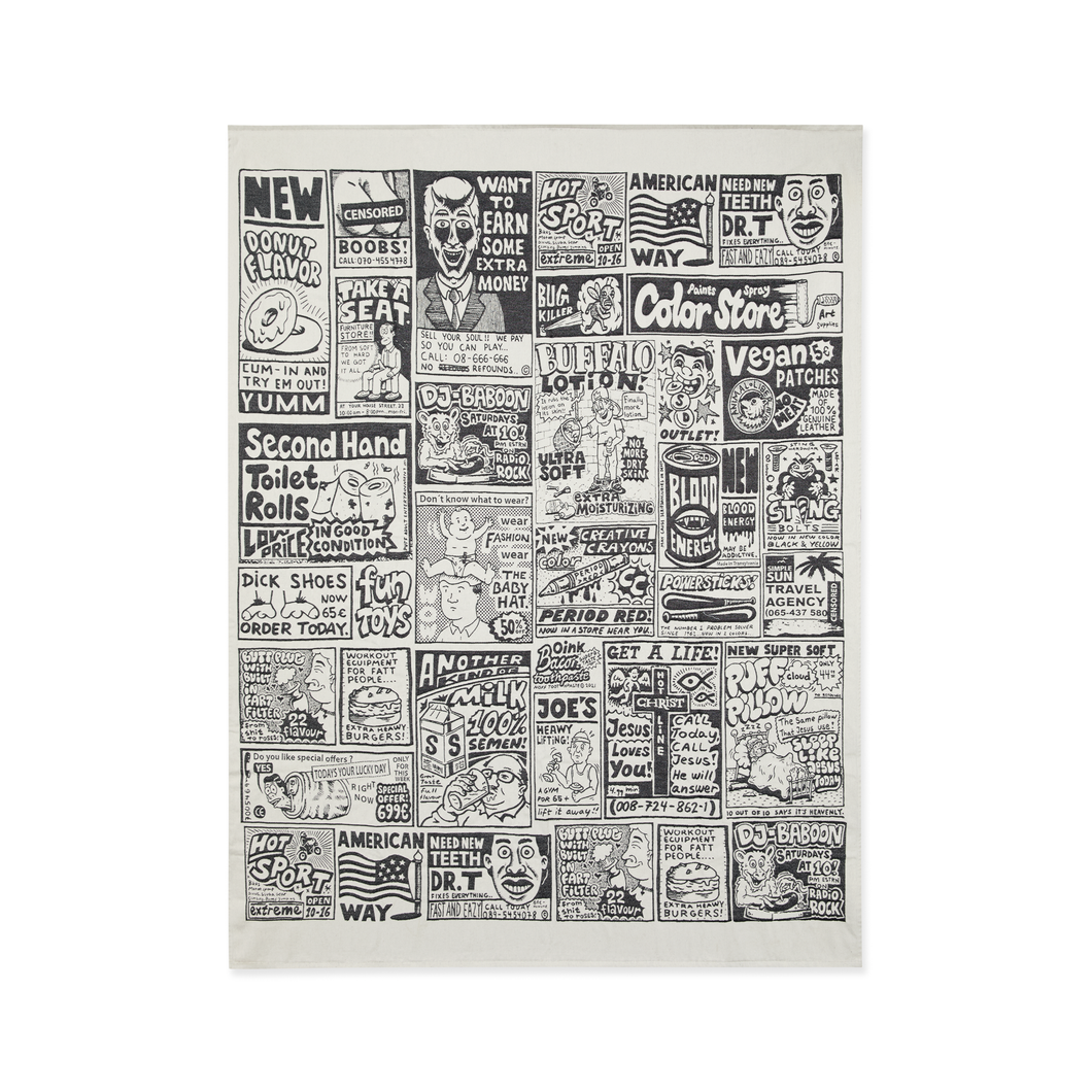 Polar Skate Co - Newspapers Picnic Blanket (White/Black)