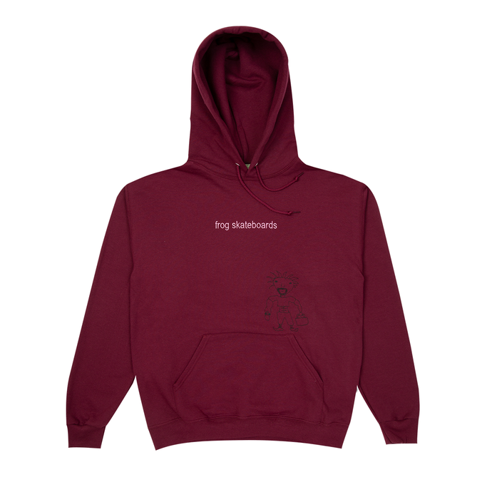 Frog Skateboards - Shredded Business Hoodie (Maroon) sudadera con capucha stebra skateshop Lloret de Mar Girona barcelona 