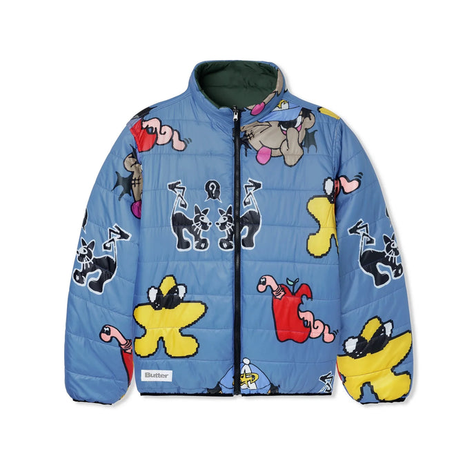 Butter Goods - Jun Reversible Puffer Jacket (Army/Slate) | stebra skateshop chaqueta Skate stebra skateshop Lloret de Mar Girona barcelona 